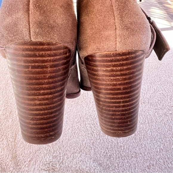 GIANNI BINI CHUNKY HEEL ANKLE STRAPPY BOOTIES TAUPE GRAY SIZE 10 - Picture 9 of 12